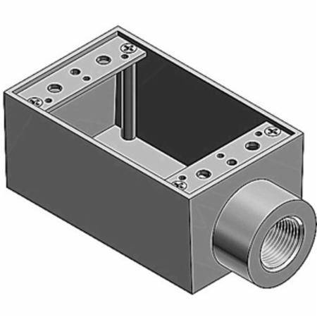 T&B® AFS-1 Type FS Dead End Shallow Style Device Box, Die Cast Aluminum, 21.6 cu-in Capacity, 1 Gangs, 1 Outlets, 1 Knockouts, 2-13/16 in W x 2-1/16 in D x 4-9/16 in H