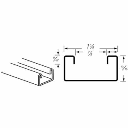 1-5/8" x 0.813" x 10', 12 Gauge, Thomas & Betts Corporation B1200-10EG Channel Strut