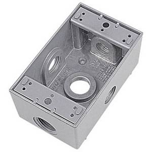 17 Cu Inch 5-Hub, Thomas & Betts Corporation B1501SGR Weatherproof Outlet Box, 1-Gang