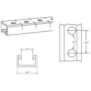 1-1/2" x 1-3/4" x 10', 12 Gauge, Thomas & Betts Corporation B907-10 Channel Strut