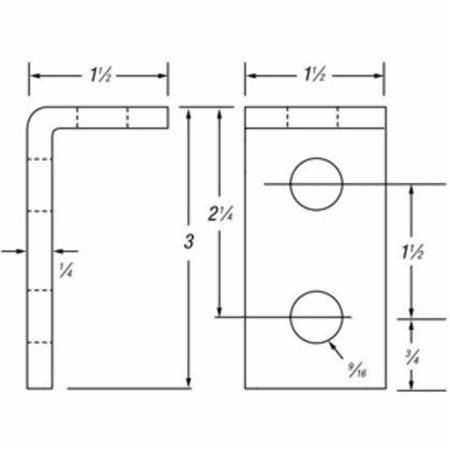 1-1/2" x 1-1/2" x 3" Thomas & Betts Corporation B-915 Channel Angle Connector