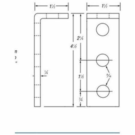 1-1/2" x 1-1/2" x 4-1/2" Thomas & Betts Corporation B-916 Channel Angle Connector
