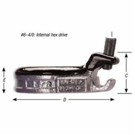 T&B® Blackjack® BG075-14-4 Grounding Bushing, 14 to 4 AWG AC Cable, 3/4 in Trade, Malleable Iron, Zinc Plated