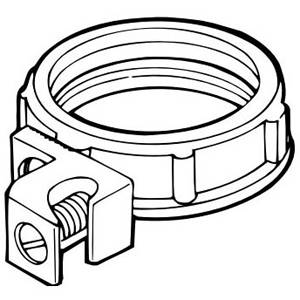 3-1/2", 6 AWG to 250 KCMIL Copper/Aluminum,, Thomas & Betts Corporation BG-209A Rigid/IMC Grounding Bushing, Insulated Throat, Lay-In Lug, Threaded