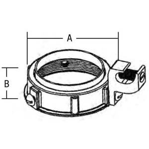 1-1/2", 14 to 4 AWG Copper, 12 to 4 AWG Aluminum, Thomas & Betts Corporation BG-805L Rigid/IMC Grounding Bushing, Insulated Throat, Lay-In Lug, Threaded