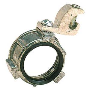 3-1/2", 6 AWG to 250 KCMIL Copper/Aluminum,, Thomas & Betts Corporation BG-209A Rigid/IMC Grounding Bushing, Insulated Throat, Lay-In Lug, Threaded