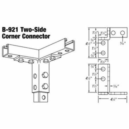 4-1/2" x 1-1/2" Thomas & Betts Corporation B-921 Channel Corner Connector