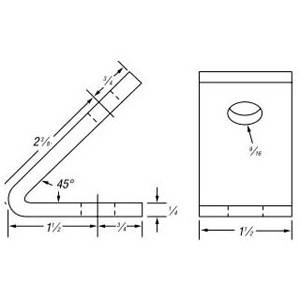 3-1/8" x 1-1/2" Thomas & Betts Corporation B-939 Channel Angle Connector