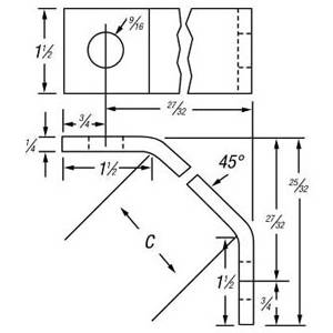 1-1/2" x 8-1/8" Thomas & Betts Corporation B-940-1 Channel Corner Brace