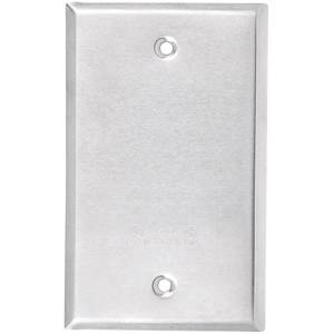 1-Gang, 2-13/16" x 4-9/16", Thomas & Betts Corporation CCB Red Dot® Weatherproof Receptacle Cover, Blank Device Opening, Silver