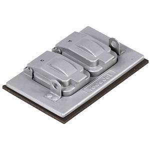 1-Gang, 4-9/16" x 2-27/32", Thomas & Betts Corporation CCD Weatherproof Device Box Cover, 1-Duplex Receptacle, Silver