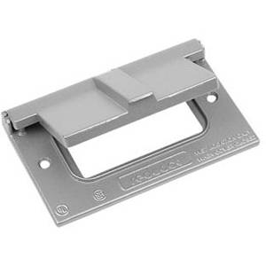 1-Gang, 4-9/16" x 2-27/32", Thomas & Betts Corporation CCG Weatherproof Device Box Cover, 1-GFCI Receptacle, Silver