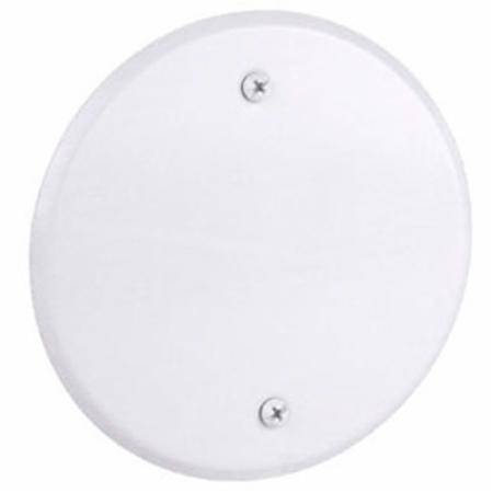 5" Dia, Thomas & Betts Corporation CCRB Red Dot® Weatherproof Round Box Cover, Blank Opening, White