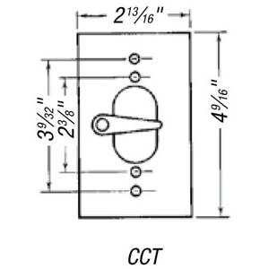 1-Gang, 2-13/16" x 4-9/16", Thomas & Betts Corporation CCT Weatherproof Switch Box Cover and Operator, 1-Switch Device, Silver