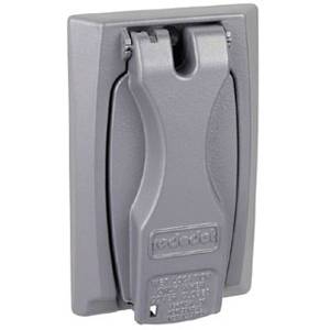 1-Gang, , Thomas & Betts Corporation CCU Weatherproof Device Box Cover, 1-GFCI/Duplex/Single Receptacle/Switch, Silver