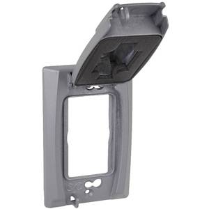 1-Gang, , Thomas & Betts Corporation CCU Weatherproof Device Box Cover, 1-GFCI/Duplex/Single Receptacle/Switch, Silver