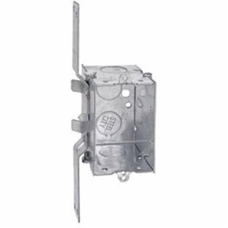 12.5 Cu Inch, 6-Knockout, Thomas & Betts Corporation CDV-25 Adjust-A-Box® Metallic Switch Box, 1-Gang