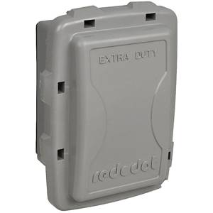 1-Gang, 4-11/16" x 2-7/8" x 6-5/32", Thomas & Betts Corporation CKPS-G Red Dot® Weatherproof While-In Use Box Cover, GFCI/Single/Switch Receptacle, Gray Top/Bottom