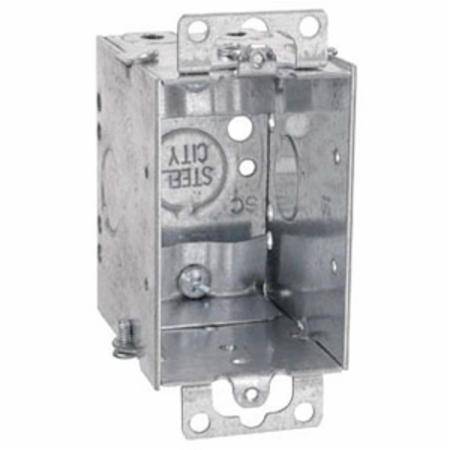 14 Cu Inch, 7-Knockout, Thomas & Betts Corporation CWN-25 Adjust-A-Box® Metallic Switch Box, 1-Gang