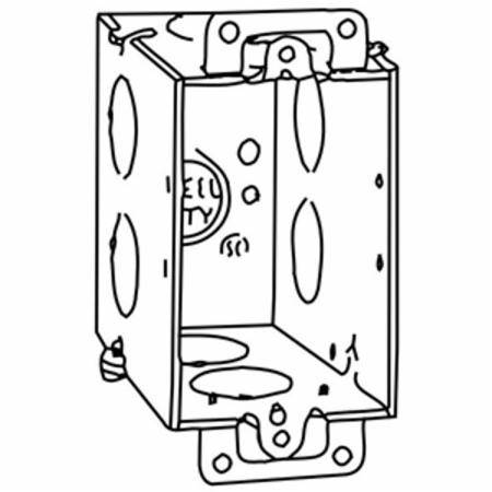 18 Cu Inch, 9-Knockout, Thomas & Betts Corporation CY-3/4 Metallic Switch Box, 1-Gang