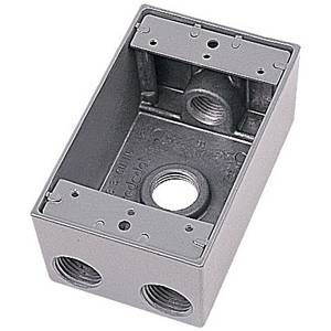 17 Cu Inch 4-Hub, Thomas & Betts Corporation DIH4-2-LM D-PAK® Weatherproof Outlet Box, 1-Gang