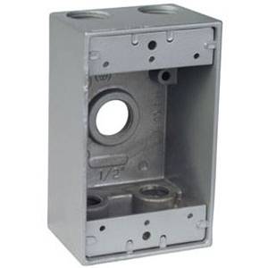 17 Cu Inch 5-Hub, Thomas & Betts Corporation IH5-2-LM Weatherproof Outlet Box, 1-Gang