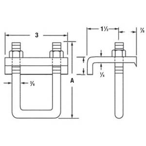 0.8" Jaw, 2200 Lb Load Rated, Thomas & Betts Corporation E760-3 Beam Clamp