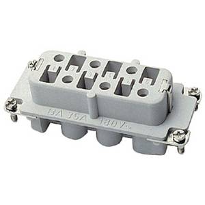Pos-E-Kon® FS106C C Series High Current Terminal Insert, 6 Positions, 20 to 10 AWG Wire, Female Screw Connection, Glass Filled Thermoplastic