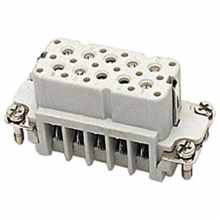 Pos-E-Kon® FS110A A Series Compact Terminal Insert, 10 Positions, 18 to 14 AWG Wire, Female Screw Connection, Glass Filled Thermoplastic