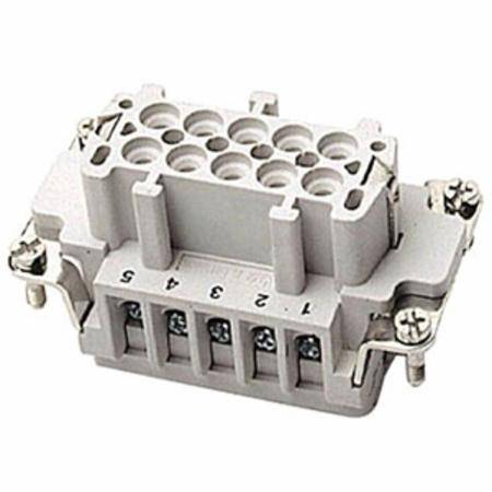 Pos-E-Kon® FS110B B Series Standard Terminal Insert, 10 Positions, 20 to 14 AWG Wire, Female Screw Connection, Glass Filled Thermoplastic