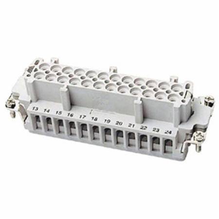Pos-E-Kon® FS124B B Series Standard Terminal Insert, 24 Positions, 20 to 14 AWG Wire, Female Screw Connection, Glass Filled Thermoplastic