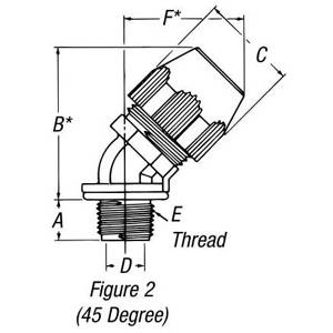 T&B® Plastic Bullet® LT438P Flexible Conduit Connector, 3/8 in Trade, 45 deg, Thermoplastic