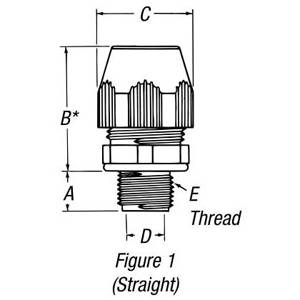 T&B® Plastic Bullet® LT50P Flexible Straight Conduit Connector, 1/2 in Trade, Thermoplastic