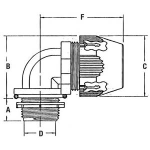 1/2" Thomas & Betts Corporation LT591 Liquidtight Flexible Conduit Connector