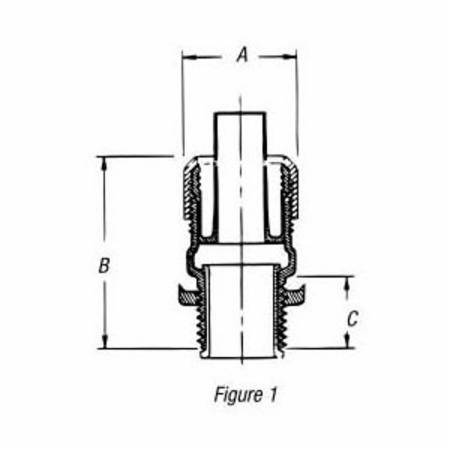 T&B® Plastic Bullet® LT75M Flexible Straight Conduit Connector With Nylon Insert, 3/4 in Trade, Steel