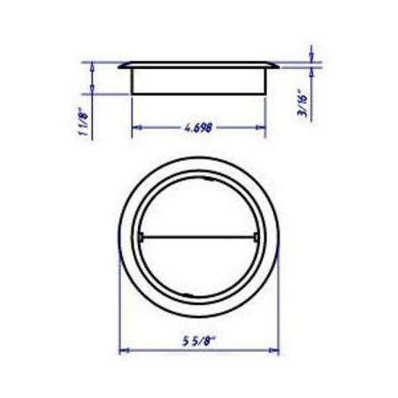 Steel City® P-60-CP 1-Piece Recessed Service Carpet Plate, 5-11/16 in Dia, Brass