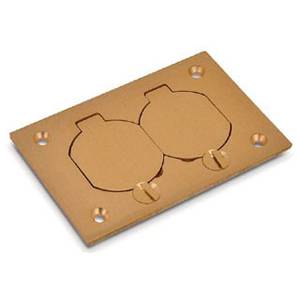 Rectangular, Thomas & Betts Corporation P-64-DS MopTite™ Floor Box Cover Plate, 2-Gang