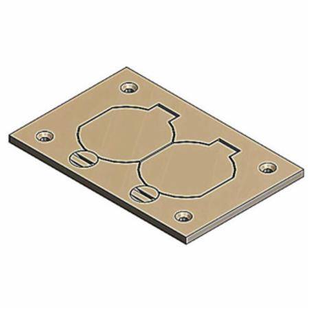 Rectangular, Thomas & Betts Corporation P-64-DS MopTite™ Floor Box Cover Plate, 2-Gang