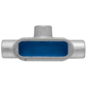 T&B® BlueKote® T48SST Type T Conduit Body With Cover, Gasket and Screw, 1-1/4 in Hub, Form 8 Form, 24 cu-in Capacity, 316 Stainless Steel, Polished