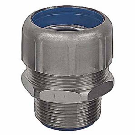 T&B® Industrial Fitting Safe Edge® 5333SST6 5300SST6 Insulated NPT Thread Standard Straight Conduit Connector With Dura Plate Ground Cone, 3/4 in Trade, 316 Stainless Steel