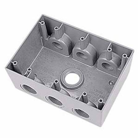 54.8 Cu Inch 7-Hub, Thomas & Betts Corporation B37D20G Weatherproof Outlet Box, 3-Gang