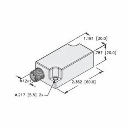10 to 30 VDC, Turck, Inc. 1534013 Inclinometer, -45 to 45D Measuring Range, 2-Analog Output