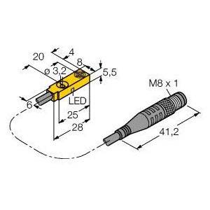 10 to 30 VDC, Turck Inc. BI2-Q5.5-AP6X-0.28-PSW3M-P7X Inductive Sensor, 2 MM Sensing Distance, PNP Output