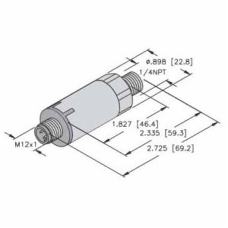 Turck PT3000PSIG-13-LI3-H1131 PT Series Pressure Transmitter With 2-Wire Current Output, <2 ms Response, Analog Output, 8 to 33 VDC