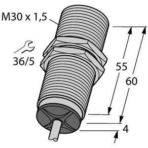 15 to 30 VDC, 30 MM Dia Barrel, Turck Inc. M1535500 Inductive Sensor, 3 to 8 MM Sensing Distance, 4-Wire