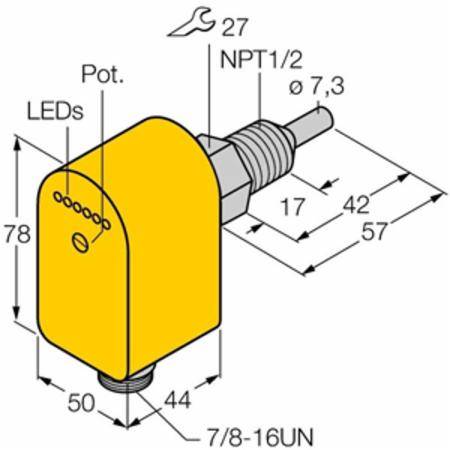 Turck Inc. M6871025 Flow Monitoring Immersion Sensor