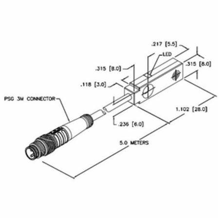 10 to 30 VDC, Turck Inc. S1613270 Inductive Sensor, 2 MM Sensing Distance, 1NO/PNP Output