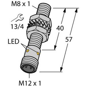 10 to 30 VDC, 8 MM Dia Barrel, Turck Inc. S4602260 Inductive Sensor, 1.5 MM Sensing Distance, NO/PNP Output