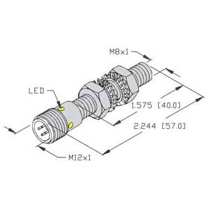 10 to 30 VDC, 8 MM Dia Barrel, Turck Inc. S4602260 Inductive Sensor, 1.5 MM Sensing Distance, NO/PNP Output