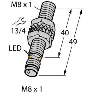 10 to 30 VDC, 8 MM Dia Barrel, Turck Inc. S4602220 Inductive Sensor, 1.5 MM Sensing Distance, NO/PNP Output